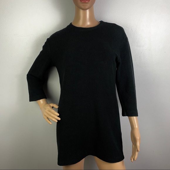 REFORMATION BLACK RIBBED PULLOVER SWEATER - Picture 2 of 7
